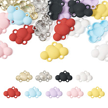 18Pcs 9 Colors Zinc Alloy Chandelier Component Links, Cloud, Mixed Color, 13x19.5x3mm, Hole: 2mm, 2pcs/color