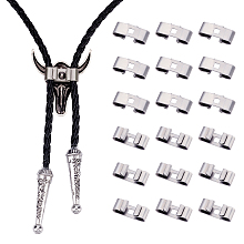 CHGCRAFT 100Pcs Bolo Tie Slides Clasp Blank Bolo Tie Slides Low Profile Slider Clasp Platinum Color bola tie Accessories Smooth Surface Jewelry Findings for Bolo Tie Making 19x7x5mm