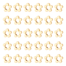 DICOSMETIC 30Pcs Brass Bead Frames, Long-Lasting Plated, Flower, Real 18K Gold Plated, 10x10.5x3mm, Hole: 1mm