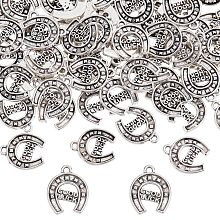 SUNNYCLUE Tibetan Style Alloy Pendants, Horseshoes, Cadmium Free & Lead Free, Antique Silver, 17.5x14.5x2mm, Hole: 2mm, 100pcs/box