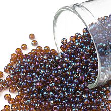 TOHO Round Seed Beads, Japanese Seed Beads, (454) Gold Luster Root beer, 11/0, 2.2mm, Hole: 0.8mm, about 1110pcs/10g