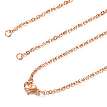 Honeyhandy 304 Stainless Steel Cable Chain Necklace Making, with Lobster Claw Clasps, Rose Gold, 21.8 inch~22.1 inch(55.5~56.3cm), 1.5mm, Hole: 2.5mm