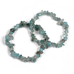 Honeyhandy Unisex Chip Natural Apatite Beaded Stretch Bracelets, Inner Diameter: 1-3/4~2 inch(4.5~5cm)