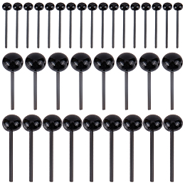 Gorgecraft 150Pcs 3 Style Craft Glass Doll Eyes, Stuffed Toy Eyes, with Steel Pin, Black, 2~5mm, 50pcs/style