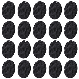 SUNNYCLUE 1 Box 20Pcs Blank Stamping Charms Black Charms Metal Stamping Blanks Geometric Oval Frosted Charms for Jewelry Making Charm Women Adults DIY Necklace Earrings Bracelet Craft Supplies