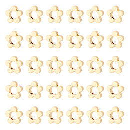 DICOSMETIC 30Pcs Brass Bead Frames, Long-Lasting Plated, Flower, Real 18K Gold Plated, 10x10.5x3mm, Hole: 1mm