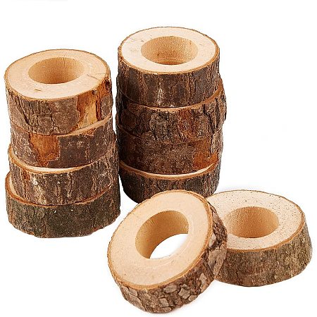 OLYCRAFT 10pcs Napkin Rings Wooden Napkin Rings Handcrafted Napkin Rings Set of 10 Burlywood Color for Wedding Party Decoration