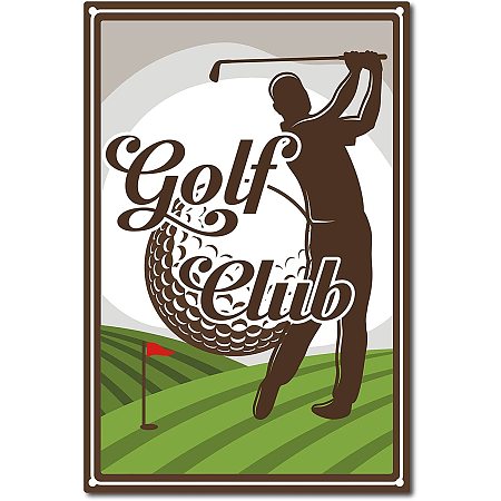 CREATCABIN Golf Club Tin Sign Men Carve Signs Vintage Metal Tin Sign for Home Bar Pub Cafe Garage, 8 x 12 Inch