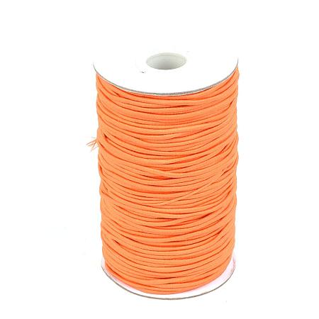 NBEADS 2mm 70m Round Rubber Fiber Covered Elastic Cord, Beading Crafting Stretch String for Jewelry Making and Bracelet Making, OrangeRed