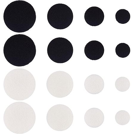 PandaHall Elite 64pcs Cloth Covered Alloy Buttons, 4 Sizes Black White Shank Buttons 15 20 25 30mm Round Handmade Decorative Aluminum Tuxedo Buttons for Sewing Clothes Suits Uniform Jacket Crafts