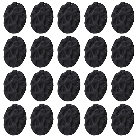 SUNNYCLUE 1 Box 20Pcs Blank Stamping Charms Black Charms Metal Stamping Blanks Geometric Oval Frosted Charms for Jewelry Making Charm Women Adults DIY Necklace Earrings Bracelet Craft Supplies