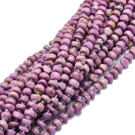 Natural Lepidolite Beads Strands, Chip, 6~8x5~6x2~5mm, Hole: 0.8mm, about 70pcs/strand, 15.35''(39cm)
