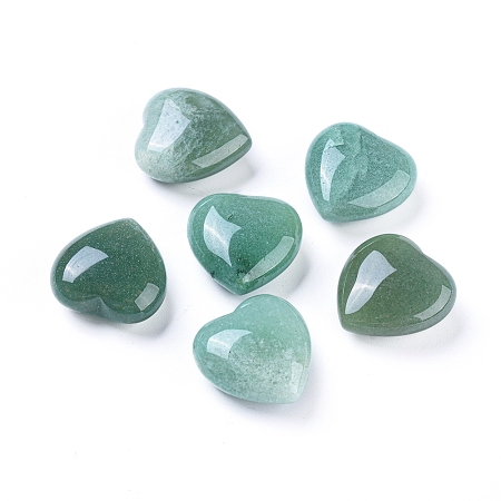Honeyhandy Natural Green Aventurine Beads, No Hole/Undrilled, Heart, 25.3x24.8x11.5mm