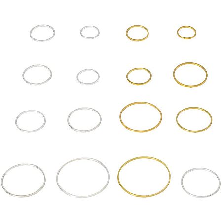 Arricraft 240 pcs 8 Sizes 10/12/14/16/18/20/22/25mm Round Open Back Bezel Charms Pendants Hollow Frame Pendant for Resin Earring Bracelet Pendant Necklace Jewelry DIY Craft Making, Golden/Silver