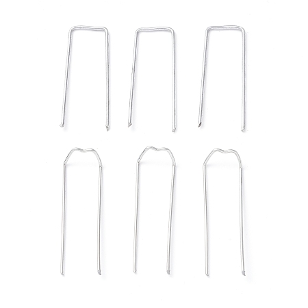ARRICRAFT AHANDMAKER 200Pcs 2 Style Galvanized Iron M-Shape pins, Locating pins For Patchwork Home Ornament, Embroidery Sewing Craft, Platinum, 4.3~4.4x1.3~1.7x0.1~0.7cm, 100pcs/style