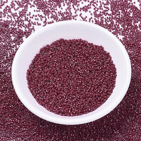 MIYUKI® Delica Beads, Cylinder, Japanese Seed Beads, 11/0, (DB0654) Dyed Opaque Maroon, 1.3x1.6mm, Hole: 0.8mm; about 2000pcs/10g