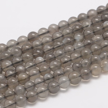 ARRICRAFT Natural Moonstone Beads Strands,  Round, Black, 6mm, Hole: 0.8mm, about 61pcs/strand