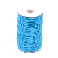 NBEADS A Roll of 70m Round Elastic Cord Beading Crafting Stretch String, with Fiber Outside and Rubber Inside, Deep Sky Blue, 2mm