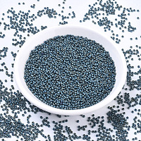 MIYUKI&reg Round Rocailles Beads, Japanese Seed Beads, 11/0, (RR2064) Matte Metallic Blue Green Iris, 2x1.3mm, Hole: 0.8mm; about 1100pcs/bottle, 10g/bottle