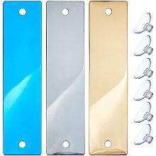 Blank Stainless Steel Plates, Temporary Stop Sign, Mixed Color, 140x35x1mm; 3 colors, 2sets/color, 6sets/bag