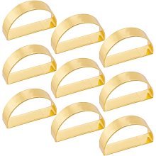 FINGERINSPIRE D-Shaped Napkin Rings Set of 12, 46.5x28mm Inner Diameter Golden Semicircle Napkin Rings Metal Napkin Ring Holders for Restaurant Hotel, Party Table Decoration