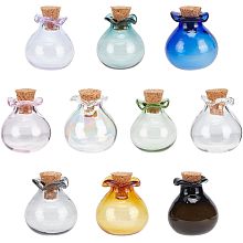 PandaHall Elite Tiny Jars 10 Colors Mini Glass Bottles Tiny Spell Jars Potion Bottles 1ml Lucky Bag Wishing Bottle Vials with Corks Stopper Drifting Bottle for Wedding Party Decoration Halloween