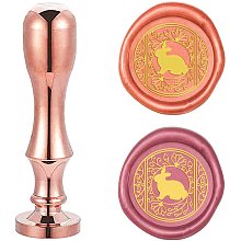 CRASPIRE Wax Seal Stamp Rabbit in Flower Sealing Wax Stamps Retro Brass Stamp Wax Seal 25mm Removable Brass Heads Bamboo Copper Handle for Envelope Invitation Wedding Embellishment Bottle Decoration