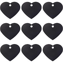 BENECREAT 30pcs Heart Stamping Blanks Aluminum Blank Pendants Black Stamping Blanks 33x37.5x1mm for Necklace Bracelet Jewelry Making