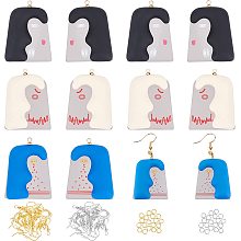 OLYCRAFT 92pcs 3D Printed Abstract Face Charm Earrings Acrylic Earring Pendants Earring Pendants Statement Jewelry Findings Accessories with Earring Hooks Jump Rings for Jewelry Making - 6 Styles