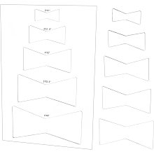 BENECREAT Butterfly Inlay Template Set Bowknot Acrylic Router Templates with 5 Sizes Bowknot Stencils for Woodworking, Quilting Sewing Needlework Craft, 11.8x7.8", 2mm Thick