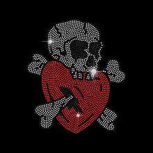 SUPERDANT Halloween Iron on Rhinestones Heat Transfer Decal Skull Heart Party Women's T-Shirt Crystal Heat Transfer Hot Fix Stickers Bling Crystal Iron on Festival Decor for DIY Art Craft Clothing