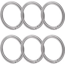 CHGCRAFT 6Pcs Titanium Key Ring Side Pushing Key Rings Quick Release Key Ring Key Organizer Kit Titanium Metal Split Rings for DIY Keychains Pet Collar Jewelry Making