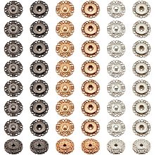 NBEADS 30 Sets Alloy Flower Snap Buttons, 3 Colors Vintage Metal Snap Closures Sew On Press Snap Button Fasteners for Jacket Jeans Leather Craft,0.6 Inch