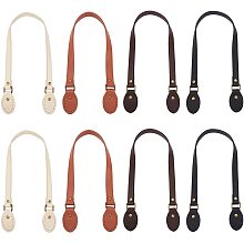 PandaHall Elite 8pcs Purses Bag Straps Handles, 4 Colors Leather Shoulder Strap Short Handbag Crocheted Tote Replacement Accessories Handles with Holes for DIY Purse Straps Craft, 24Inch/62cm