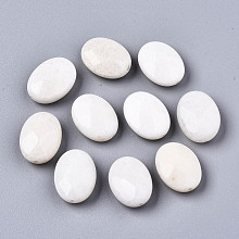 Honeyhandy Natural White Jade Beads, Oval, 20x15x7~8mm, Hole: 1.2mm