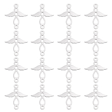 UNICRAFTALE 40Pcs Angel Link Connector Charms Pendants 201 Stainless Steel Jewelry Connector Charms 1.4mm Double Hole Charms Pendants for Earring Bracelets Making