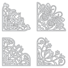 GLOBLELAND Carbon Steel Cutting Dies Stencils, for DIY Scrapbooking/Photo Album, Decorative Embossing DIY Paper Card, Mixed Shapes, Matte Platinum Color, 75~77x75~77mm, 4pcs/set