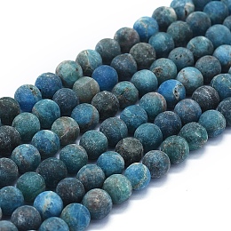 ARRICRAFT Natural Apatite Beads Strands, Frosted, Round, 8mm, Hole: 1mm, about 48~49pcs/Strand, 15.35 inches(39cm)