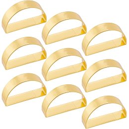 FINGERINSPIRE D-Shaped Napkin Rings Set of 12, 46.5x28mm Inner Diameter Golden Semicircle Napkin Rings Metal Napkin Ring Holders for Restaurant Hotel, Party Table Decoration