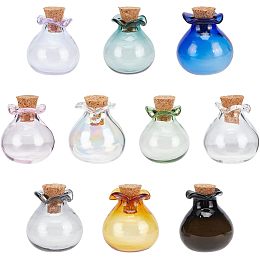 PandaHall Elite Tiny Jars 10 Colors Mini Glass Bottles Tiny Spell Jars Potion Bottles 1ml Lucky Bag Wishing Bottle Vials with Corks Stopper Drifting Bottle for Wedding Party Decoration Halloween