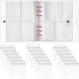 Transparent PVC Jewelry Organizer Storage Book with 160 Slots, Jewelry Storage Loose Leaf 3 Inch Album with 50Pcs Zip Lock Bags, Holder for Rings Earring Necklaces Bracelets, Rectangle, Clear, Finish Product: 17x20x2.8cm