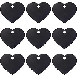 BENECREAT 30pcs Heart Stamping Blanks Aluminum Blank Pendants Black Stamping Blanks 33x37.5x1mm for Necklace Bracelet Jewelry Making