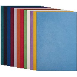 BENECREAT 12 Pack 7.8x11.5 Mixed Color Double Sided Velvet Soft Fabric Sheet for Handicraft DIY Bags Wallet Glasses Cloth Craft Projects