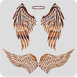 BENECREAT Angel Wings Drawing Stencils, 12x12inch 2 Pairs of Dreamy Wings Pattern Painting Templates for Scrapbooking, Fabric, Floor Furniture, Wall Art