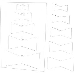 BENECREAT Butterfly Inlay Template Set Bowknot Acrylic Router Templates with 5 Sizes Bowknot Stencils for Woodworking, Quilting Sewing Needlework Craft, 11.8x7.8", 2mm Thick
