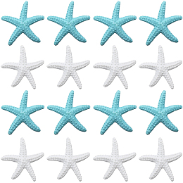 Gorgecraft 20Pcs 2 Colors Opaque Resin Cabochons, Starfish, Mixed Color, 41x44x7mm, 10pcs/color