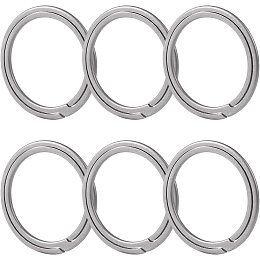 CHGCRAFT 6Pcs Titanium Key Ring Side Pushing Key Rings Quick Release Key Ring Key Organizer Kit Titanium Metal Split Rings for DIY Keychains Pet Collar Jewelry Making