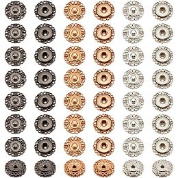 NBEADS 30 Sets Alloy Flower Snap Buttons, 3 Colors Vintage Metal Snap Closures Sew On Press Snap Button Fasteners for Jacket Jeans Leather Craft,0.6 Inch