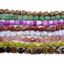 Honeyhandy Mixed Gemstone Strands, The beads about 7~9mm, hole: 1mm, 15.5 inch, 42~45pcs/strand