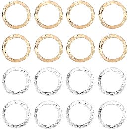 Pandahall Elite 100pcs 2 Colors 16mm Hoop Earring Circle Charms, Round Linking Rings Earring Beading Frames Connectors for Jewelry Making DIY Earring Necklace Crafts Supplies